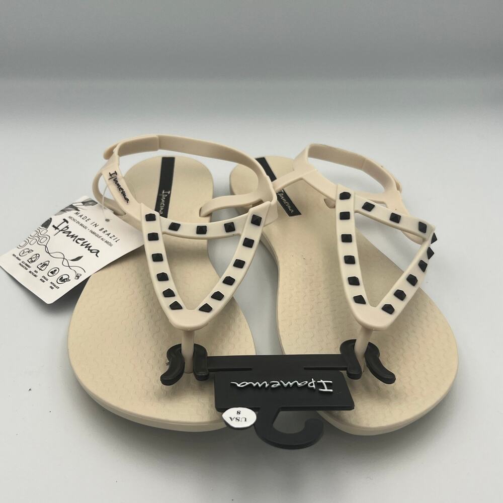 NWOB Ipanema Class Rockstar Fem Sandals Beige/Black Women's Size 8 - Picture 2 of 7